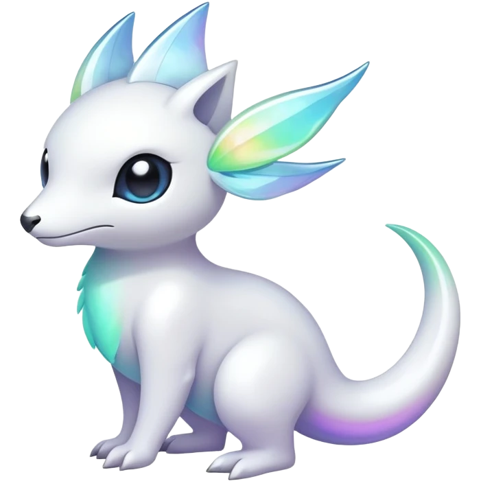  Iridescent white pale fakemon-creature  emoji