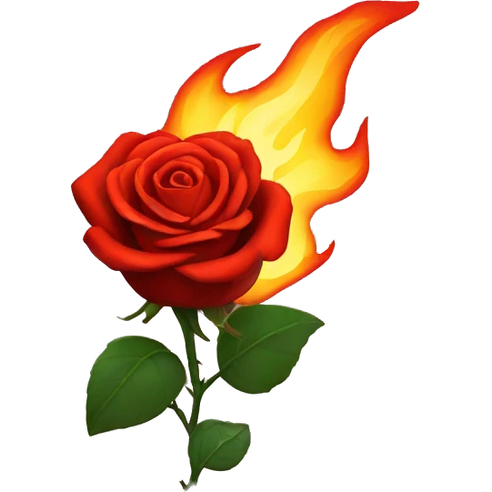 rose and fire emoji