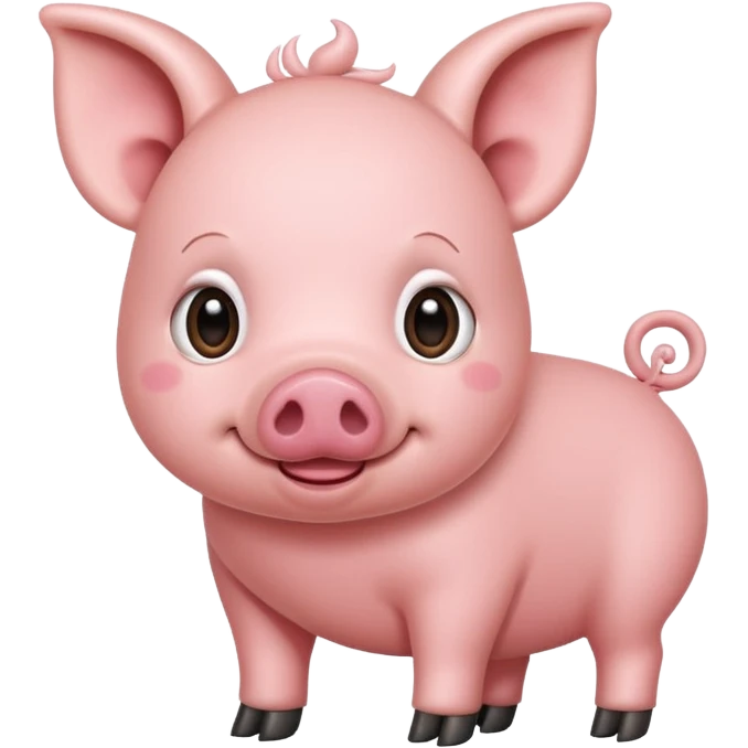 cute pig with a long tail emoji