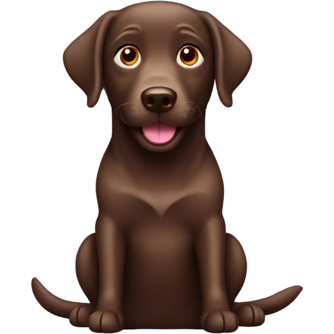 Happy cartoon chocolate Labrador  emoji