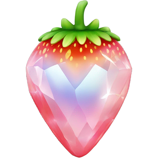 opal crystal shaped strawberry emoji