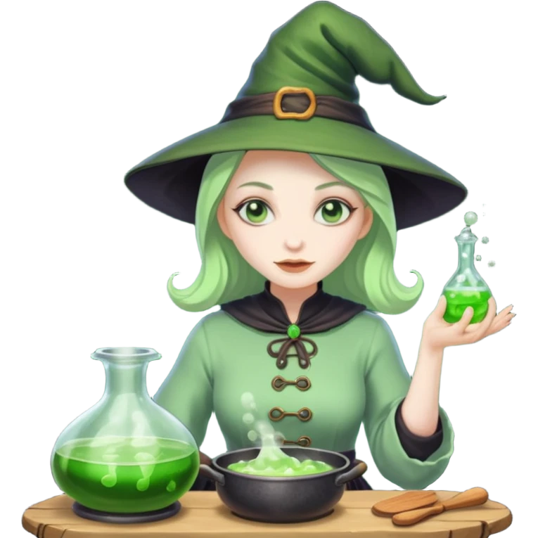 green witch cooking potion emoji