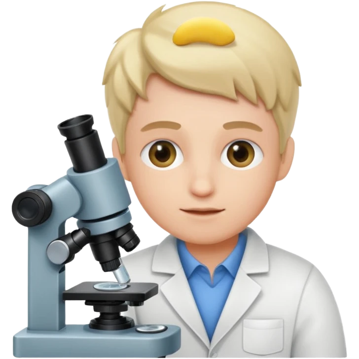 haz un personaje que este mirando  un microscopio, emoji