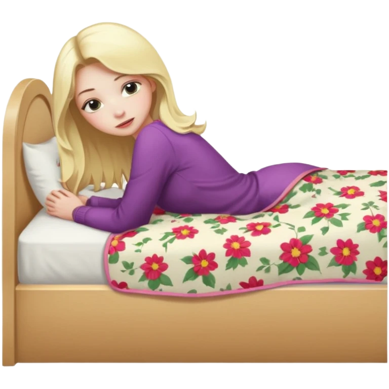 Blonde girl bent over on a bed emoji