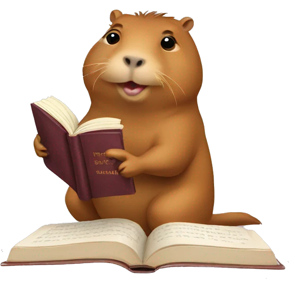 Capybara with a book emoji