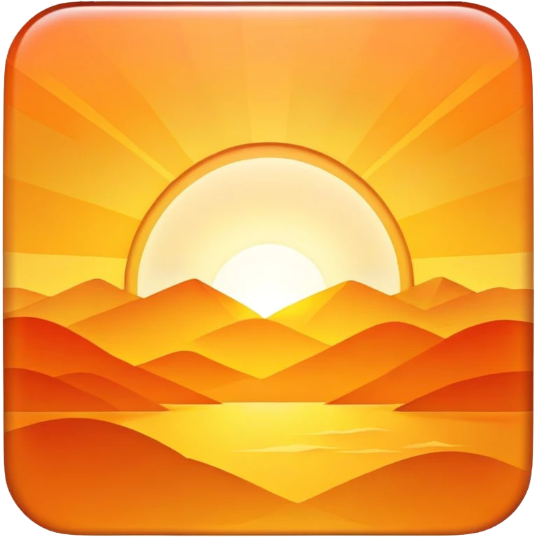Square shaped sunrise emoji