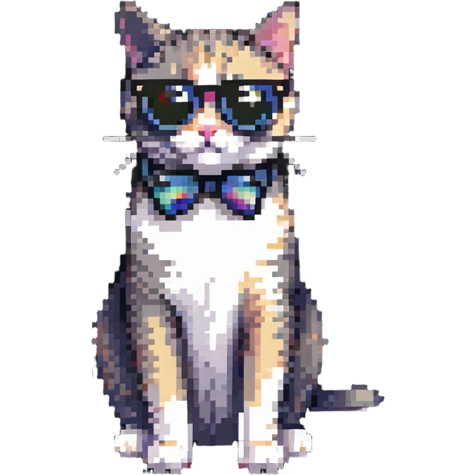 cat wearing sunglasses sitting pose emoji