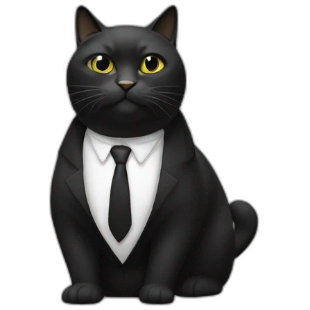chat gros noir et blanc emoji