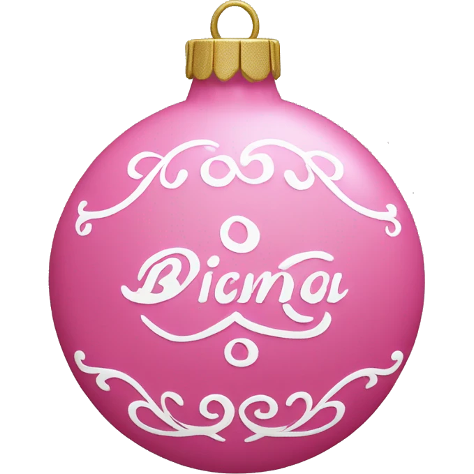 pink ornament with the name bianca on it in cursive emoji
