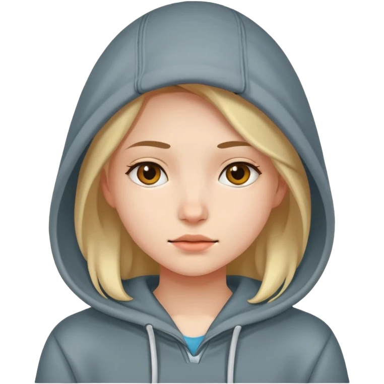 Girl wearing hoodie emoji