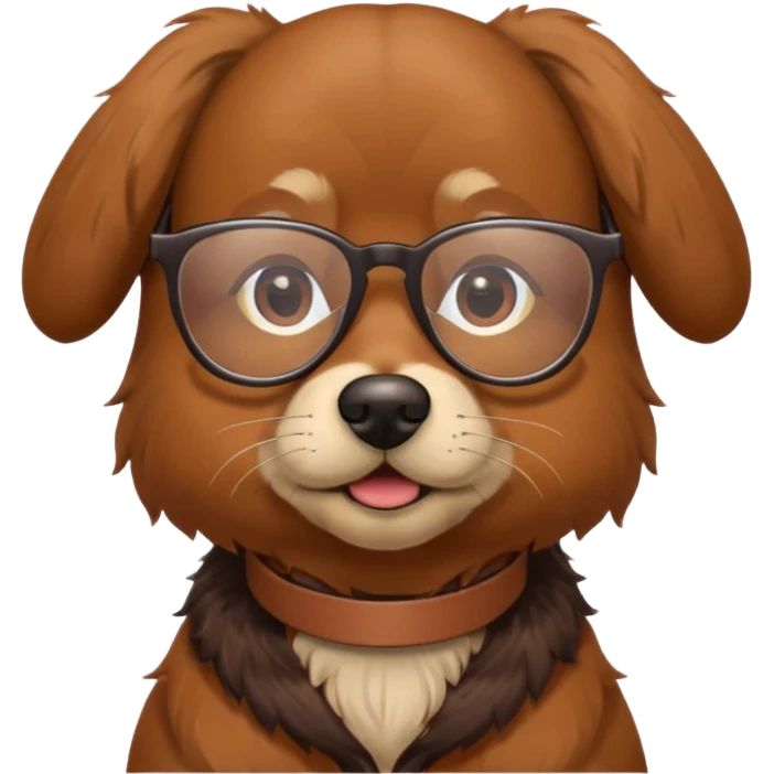 Brown dog wearing glasses emoji