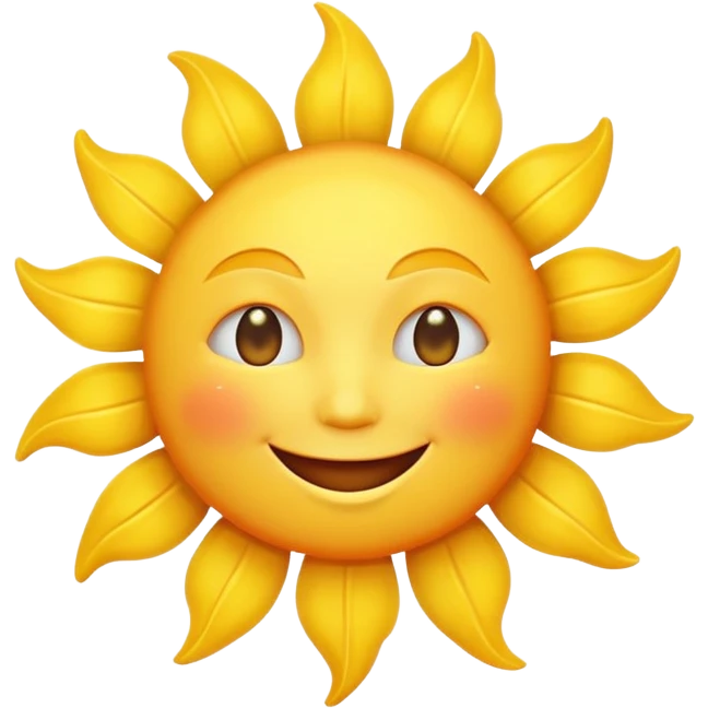 smiling sun emoji, simple and cheerful emoji