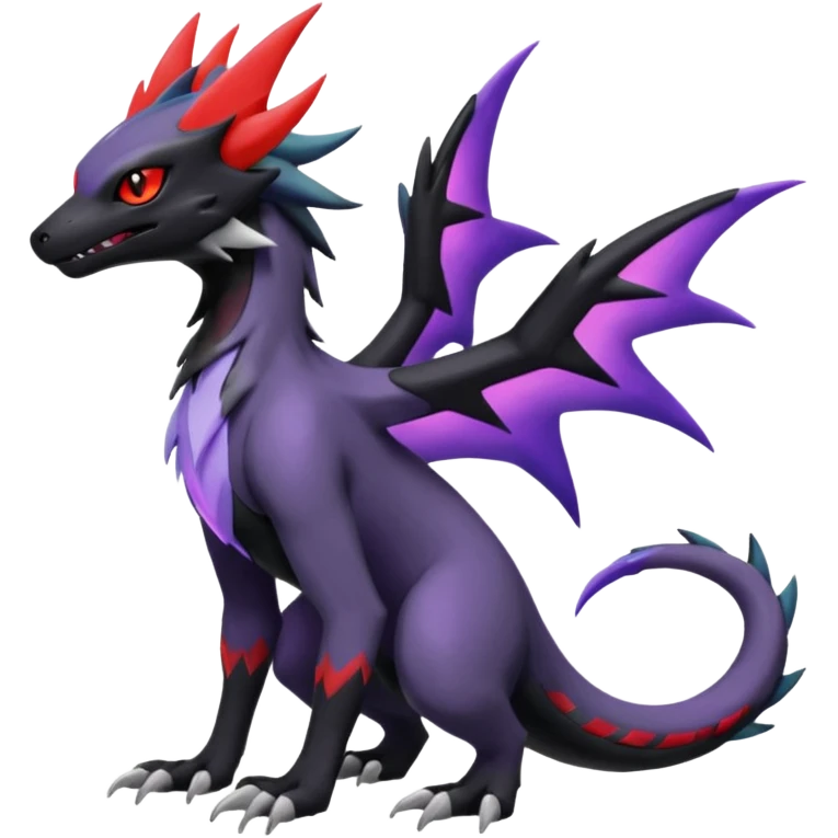 Salandit-Noivern-Mightyena-Silvally-Fakémon-hybrid-creature (full body)  emoji