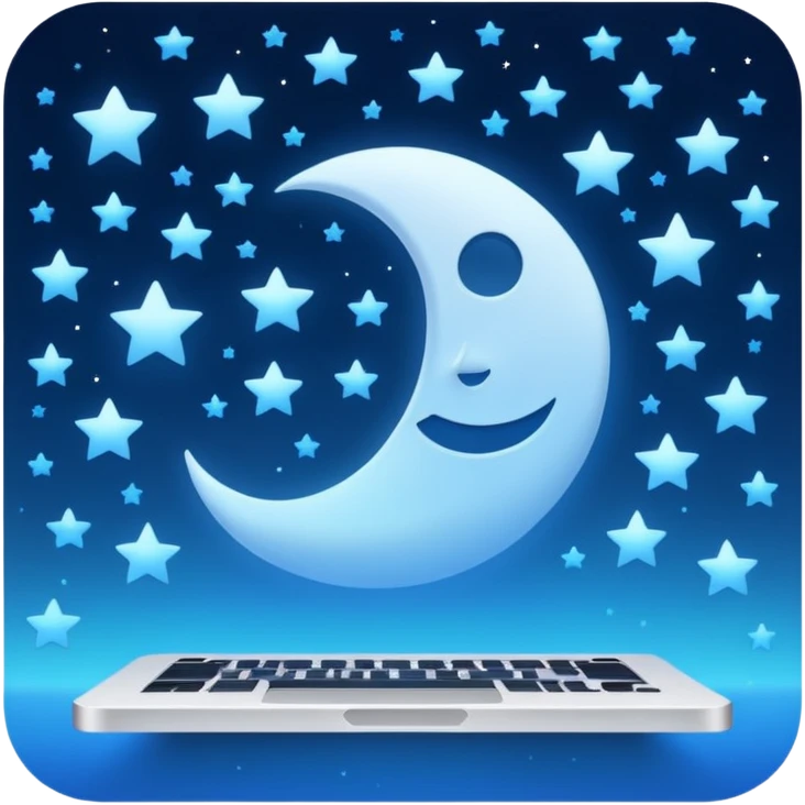A square that reads "4 AM TYPING HAS ARRIVED" with a moon and stars behind it and glowing blue gradient text emoji
