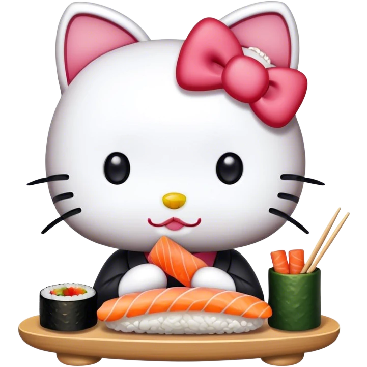 hello kitty eating sushi emoji