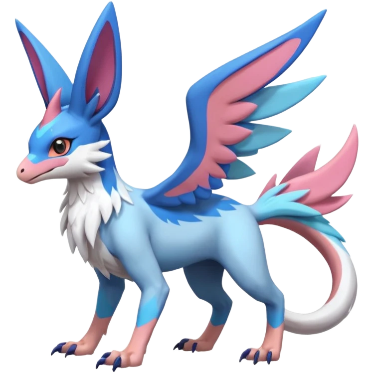 Chimera-Latios-Nargacuga-Sylveon-Silvally-Gryphon-fusion-hybrid-animal-creature  with long ears  emoji