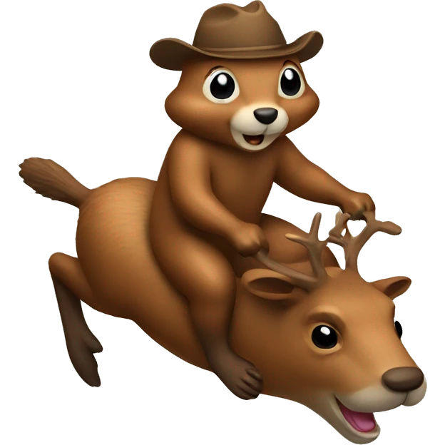 Beaver riding a deer  emoji