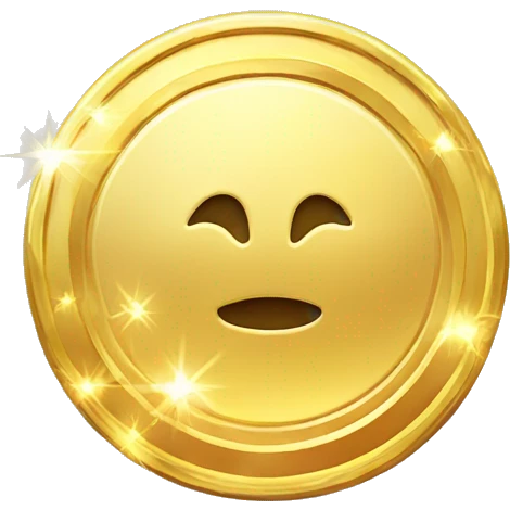 Shiny Golden Coin Sparkling emoji