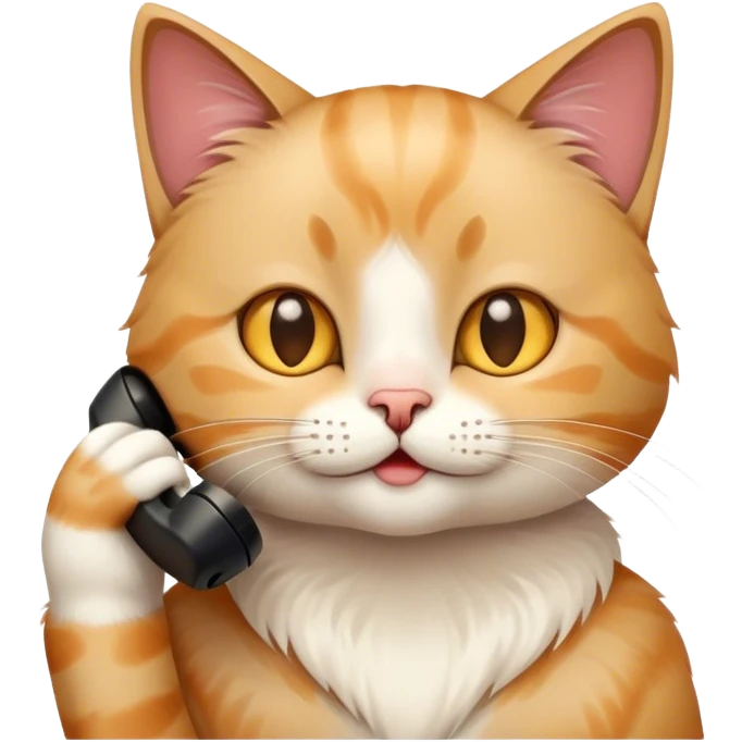 Cat talking on the phone emoji