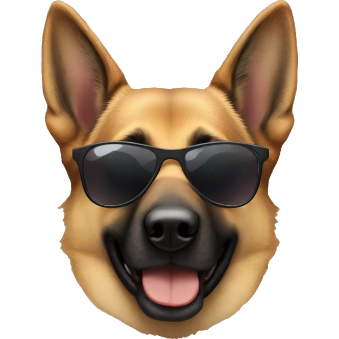 German Shepard with sunglasses emoji