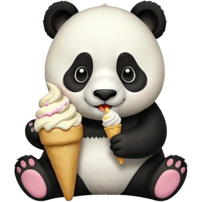Panda eating ice cream emoji