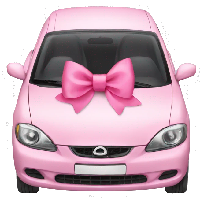 Car with a pink bow emoji