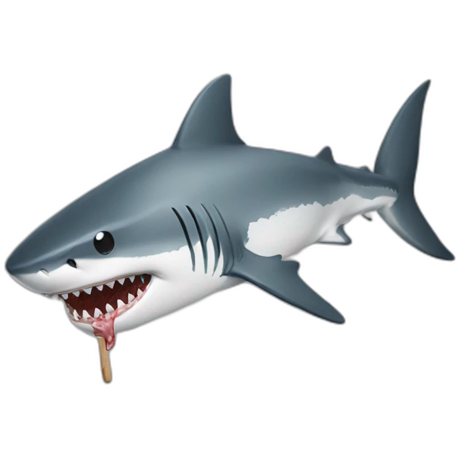 Shark eating artist brush emoji