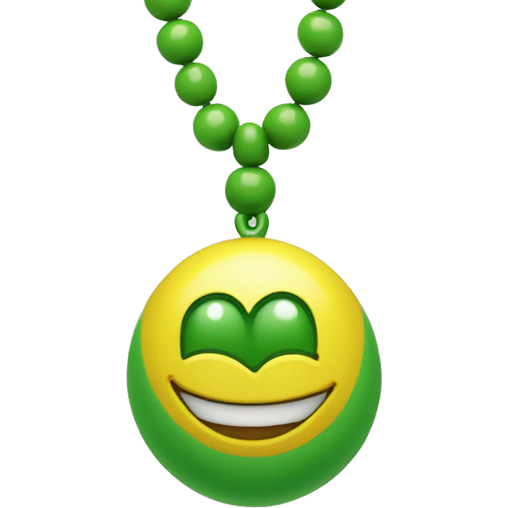 Green and yellow beads necklace  emoji
