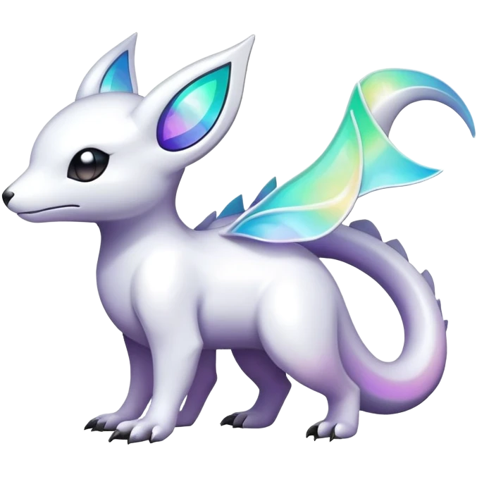  Iridescent white dark fakemon-creature  emoji
