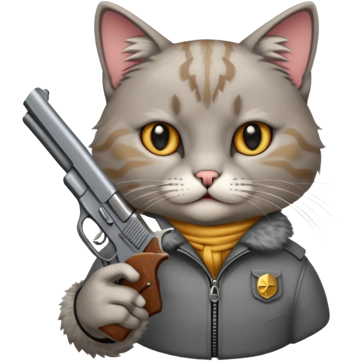 Gato con pistola emoji