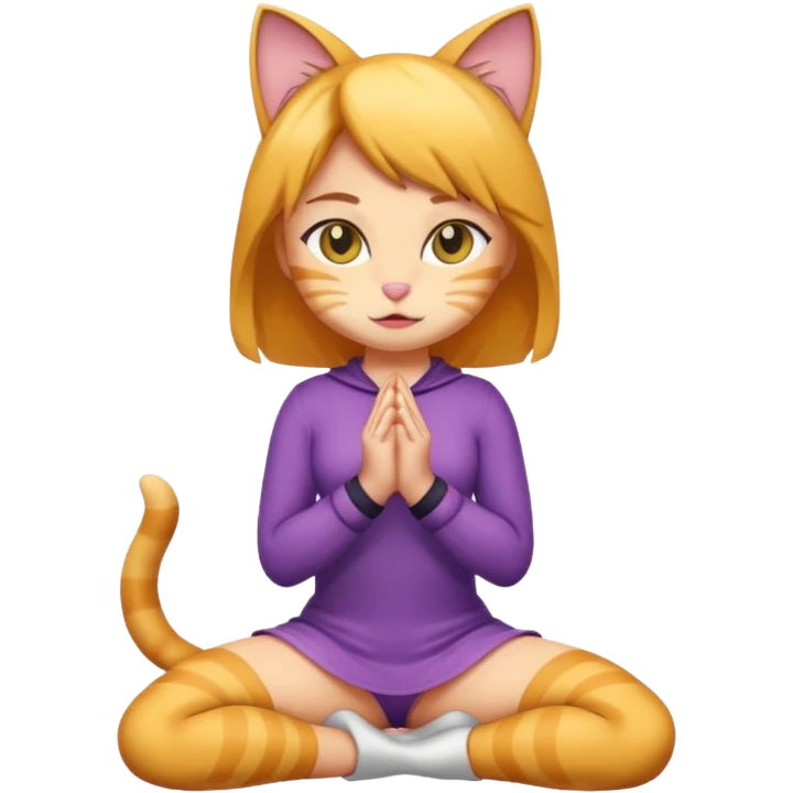 Cat girl on her knees emoji