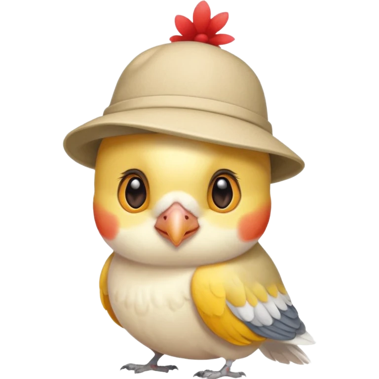 a cute cockatiel with a cute hat   emoji