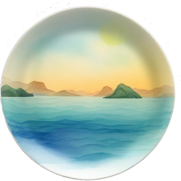 water color plate  emoji