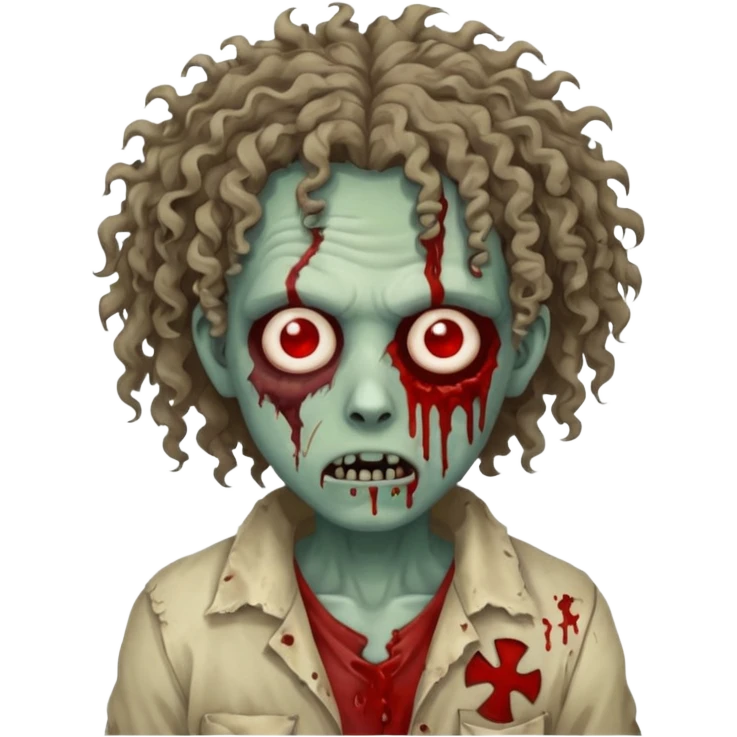 curly haired zombie emoji