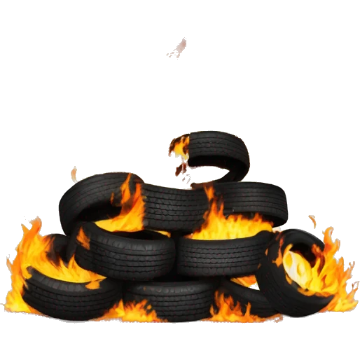 pile of tires on fire emoji