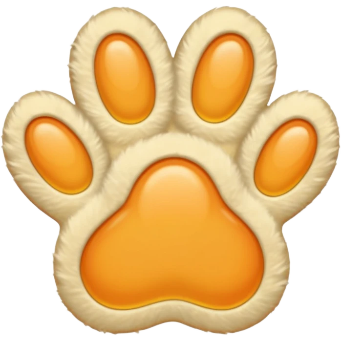 a very light pale pastel yellow-orange pawprint emoji