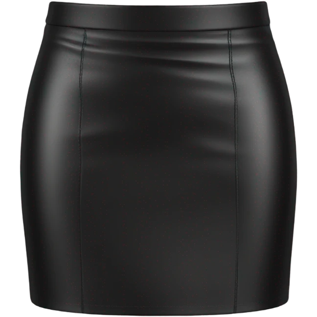 Black leather mini skirt isolated emoji