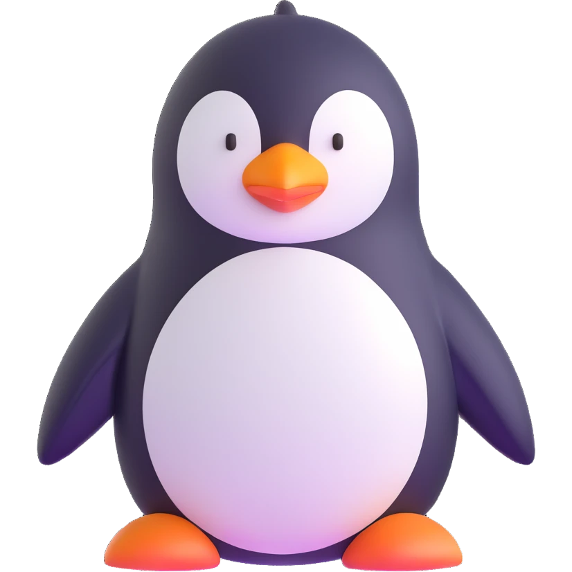 smooth and rounded penguin icon emoji