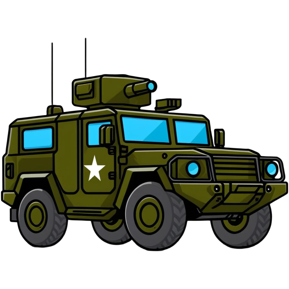 army tactical vehicle with star emblem emoji
