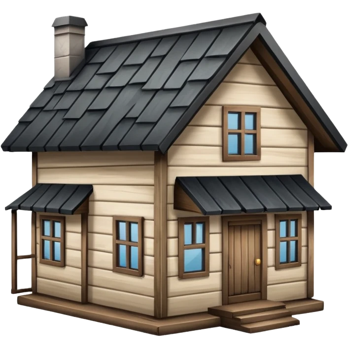 Black-roofed house emoji