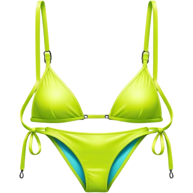 micro slingshot bikini, minimal coverage, neon colors emoji