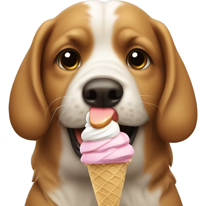 Dog eating icecream emoji