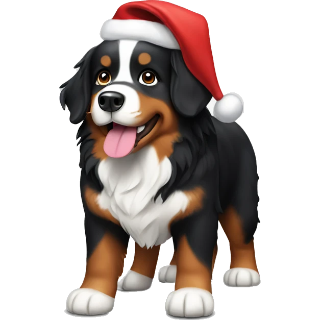 cute Bernese dog in christmas time  emoji
