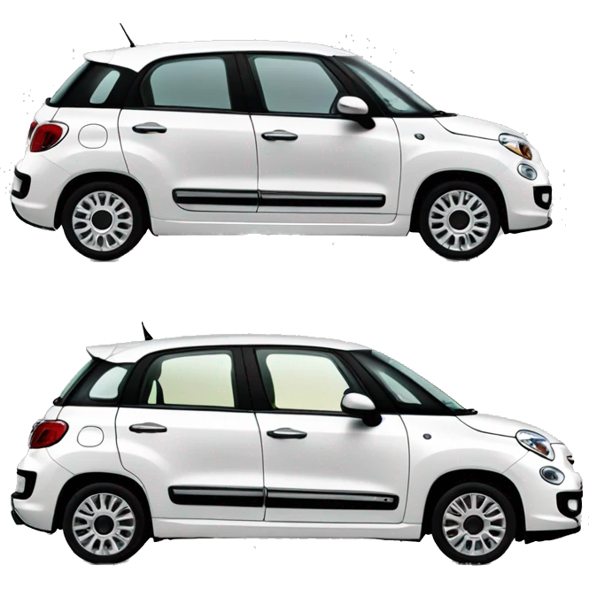 White Fiat 500L 2010 side emoji