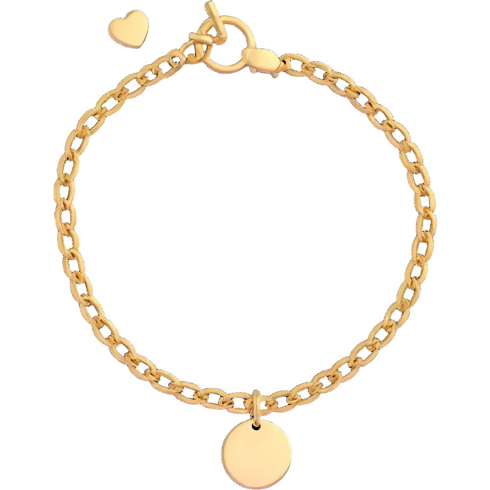 Elegant gold bracelet with Imogen charm emoji