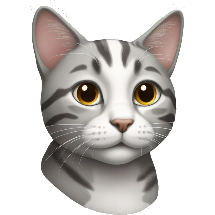 grey and white tabby cat emoji