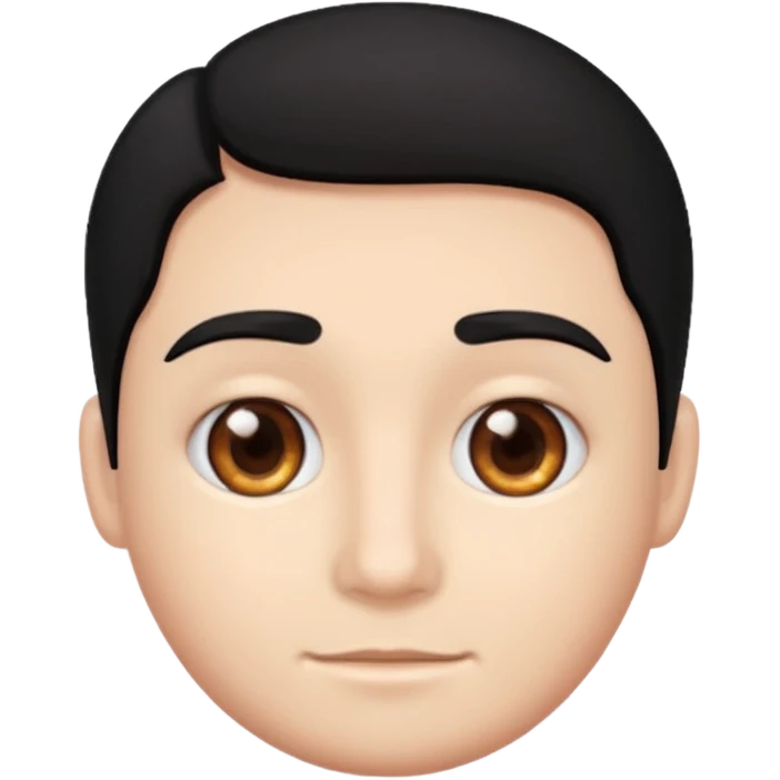 می سیاه و لخت صورت گرد بدون ریش و سبیل چشم قهوه ای emoji