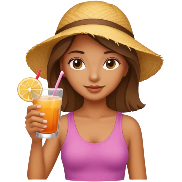 girl with drink , beach style glass emoji