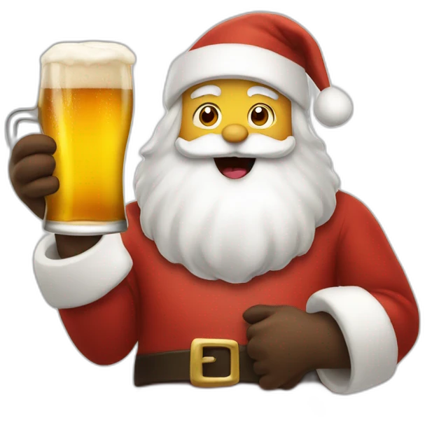 santa with an amber beer emoji