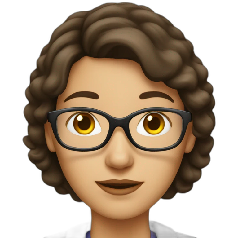 Brunette scientist woman emoji